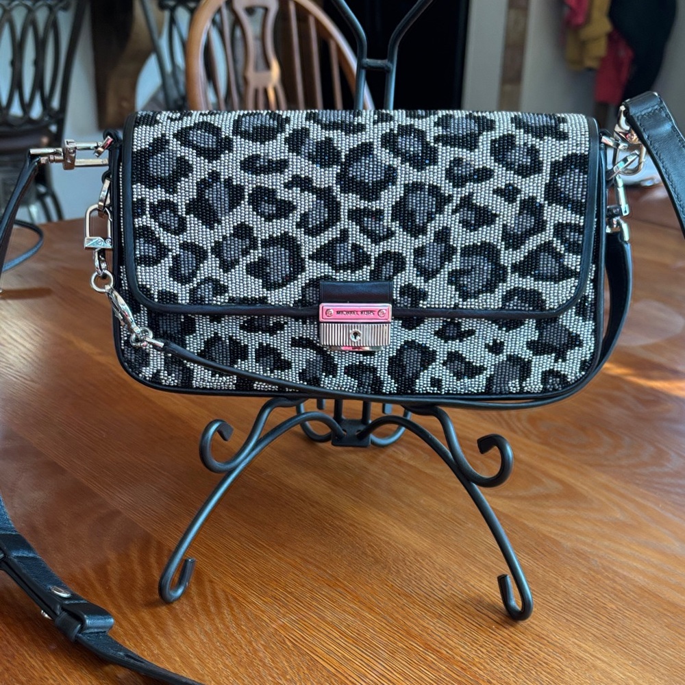 Michael Kors limited edition Black and Gray sparkling beaded Crossbody.Like new